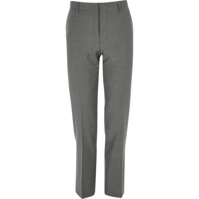 Grey slim Travel Suit trousers